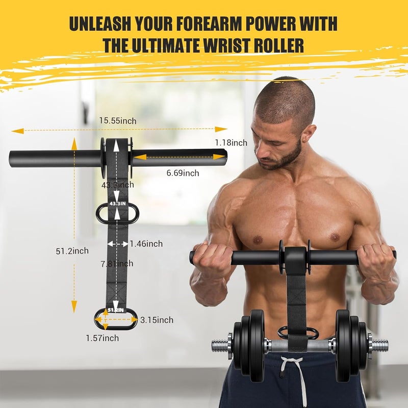AJKPL Forearm Strengthener and Wrist Roller, 43.3 in Or 51.2 in Ultra-Strong Nylon Webbing Wrist & Forearm Blaster with Quick Locking Mechanism, Durable Anti-Slip Grip Handles for Forearm Strength Training - Image 5